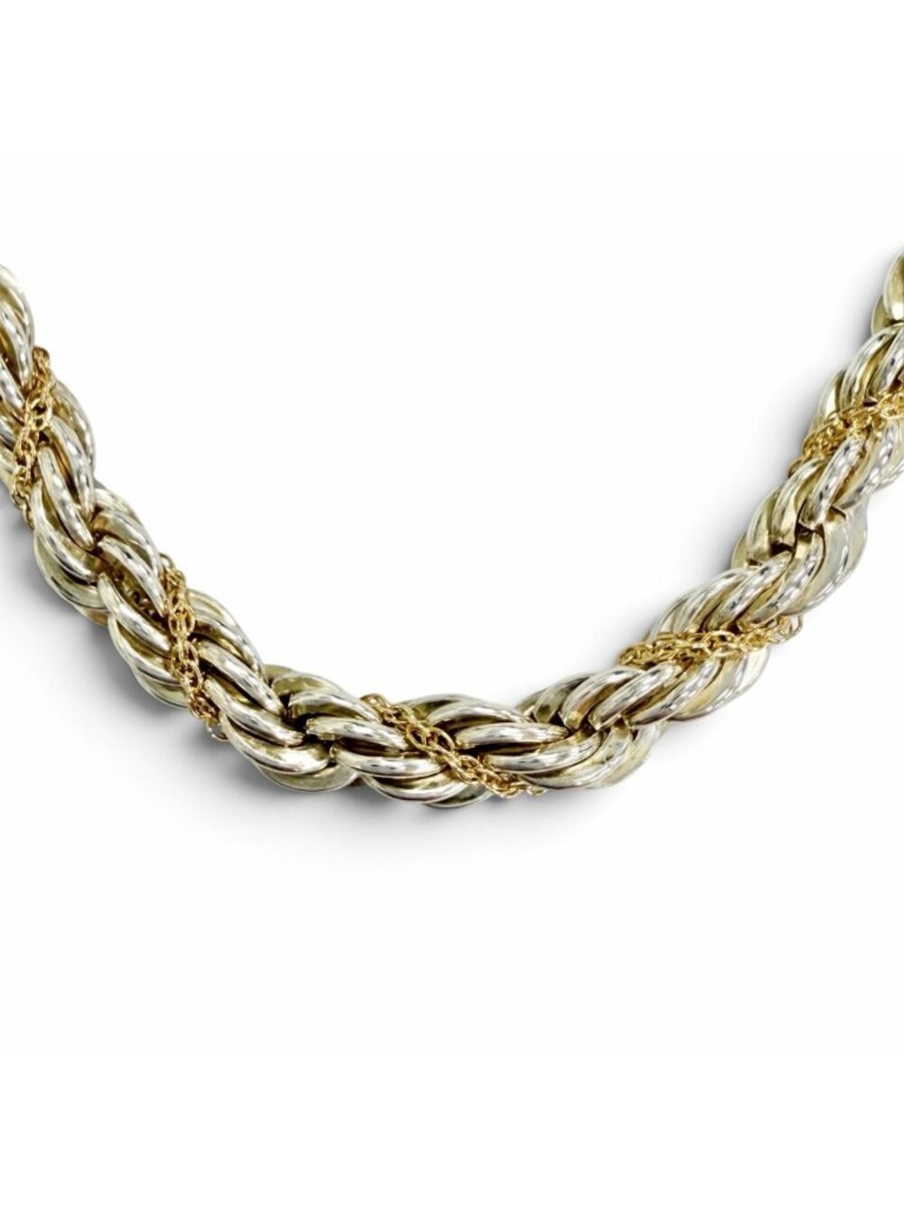 Tiffany & Co Twist Chain Long Necklace Silver Gold